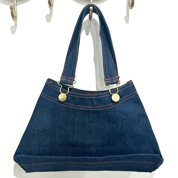 Big Bud Press Overall Handbag in Raw Blue Denim - Picture 2 of 5
